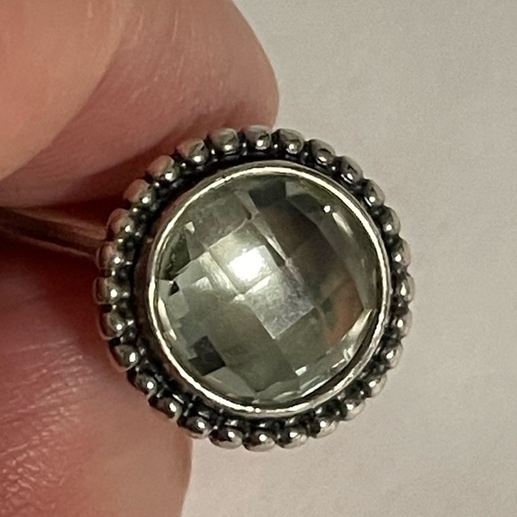 PANDORA Autumn Skies Stackable Ring with Green Amethyst. Size 7. - Picture 2 of 6